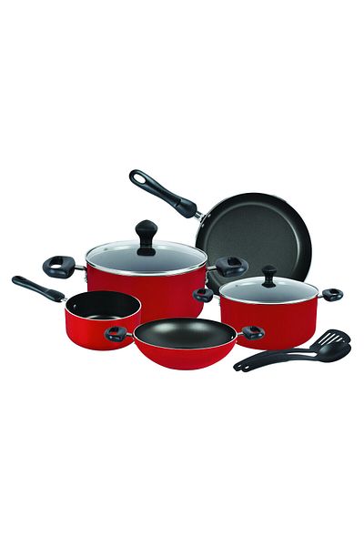 Prestige 9 Piece Non-Stick Cookware set  – Red