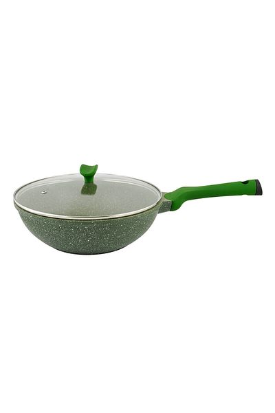 Prestige Essential Granite 32cm Wok pan with Lid Non-Stick Aluminium