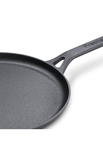 Prestige Pre-Seasoned Cast Iron Flat Tawa 24 cm - PR48891 Black