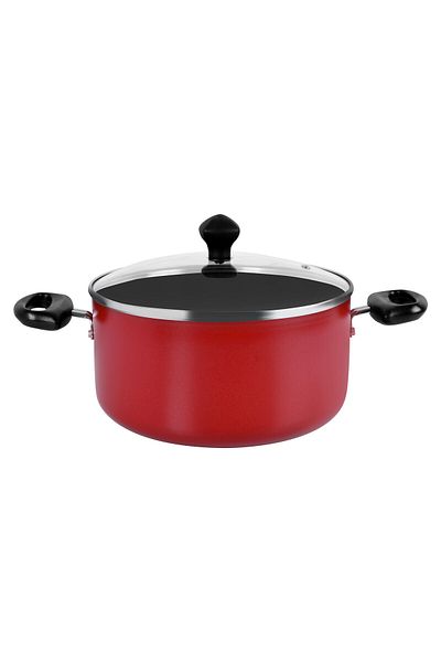 Prestige 10 Pcs Non-Stick Cookware Set  Non Stick Aluminium  – Red