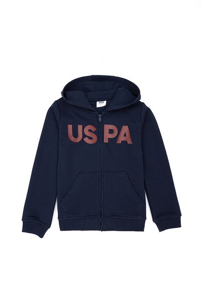U.S. Polo Assn. Hanorac pentru copii cu glugă bleumarin - 50269418 -VR033