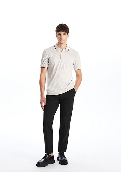 LC Waikiki Lw - Polo Collar Short Sleeve Men's Textured T-Shirt