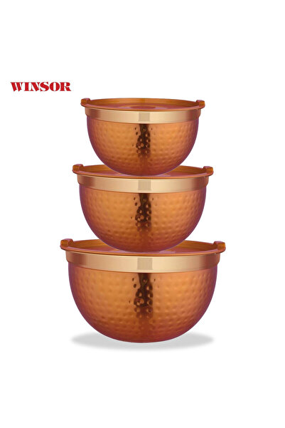 Winsor Multi-Purpose Bowl with lacquered hammered ( copper color exterior )