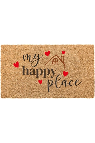 KARMAT ''My Happy Place'' Patterned Door Mat - Suitable for Indoor and Outdoor