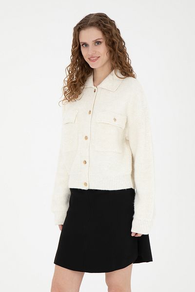 U.S. Polo Assn. Women's Cream Knitwear Cardigan 50269492 -Vr071
