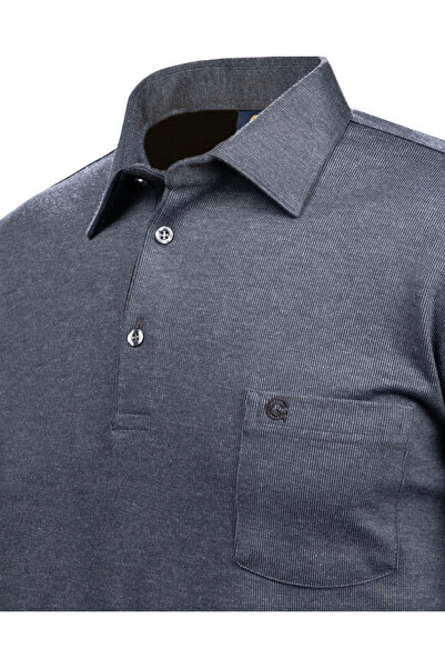 Çizgi Triko Ανδρικό Sweat - Γιακάς πουκάμισου με μανσέτες και τσέπες