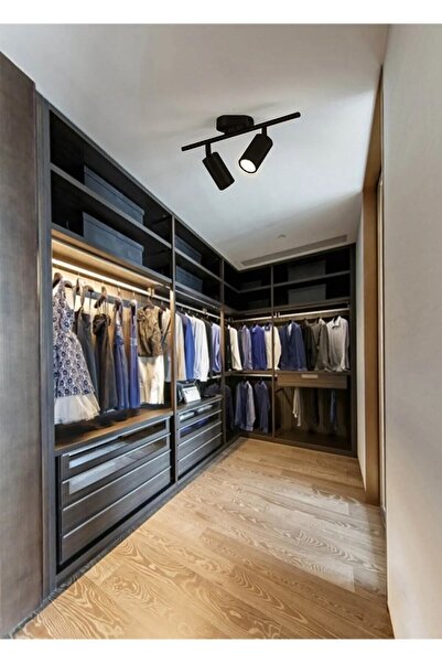 Modavize Spoti Modern Tasarım Siyah Renk Spot Ledli Sıralı Cafe - Mutfak 2 Li...