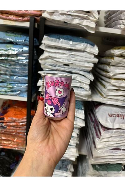 BALON HOME Kuromi Patterned 30-Piece Wet Wipes Keychain Bag - Cute Metal Box Appearance, 1 Piece