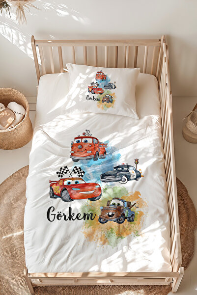 Lilabio %100 Pamuk Isme Özel Isimli Montessori Yatak Nevresim Takımı (100X200...