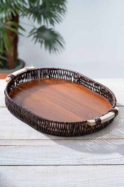 ERC Oval Wicker Presentation Tray - 39 cm