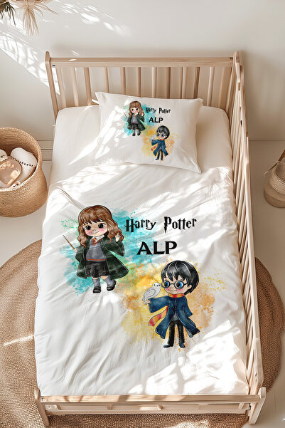 Lilabio %100 Pamuk Isme Özel Isimli Montessori Yatak Nevresim Takımı (100X200...