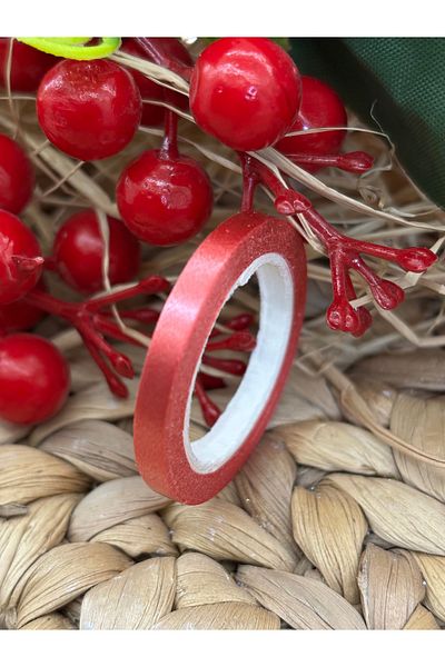 Deniz Party Store New Year - Red 4 mm X 5 Meters Raffia Balloon String, 1 Piece