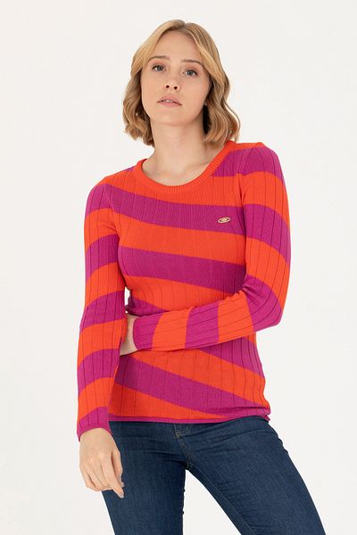 U.S. Polo Assn. Pulover de damă cu gât crew - violet 50270435 -VR037