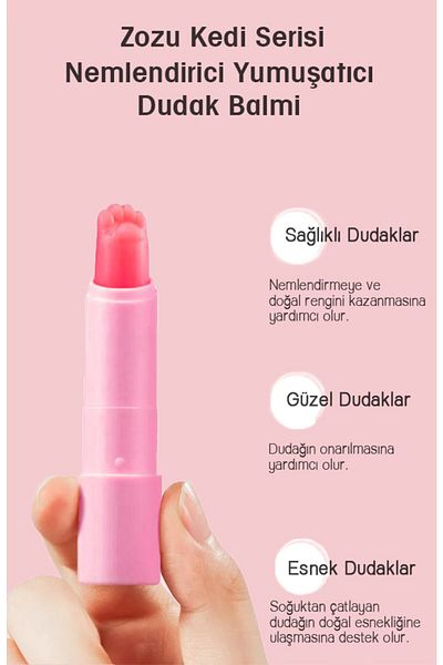 ZOZU ® Cat Series Cherry Brightening Softening Lip Balm 3.2 Gr