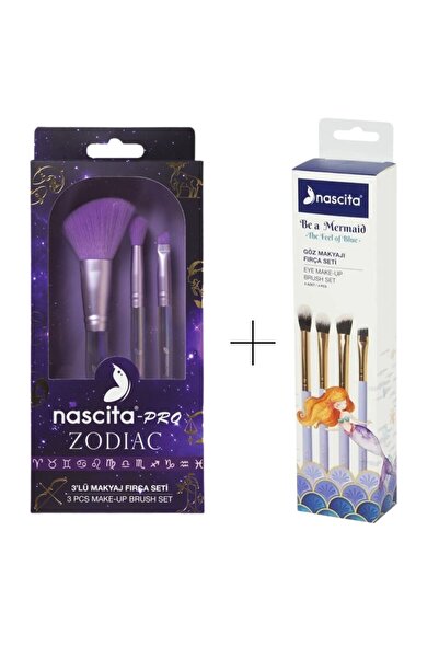 nascita مجموعة فرش مكياج يومية مكونة من 3 قطع من برو زودياك - مكياج عيون حورية البحر - 87
