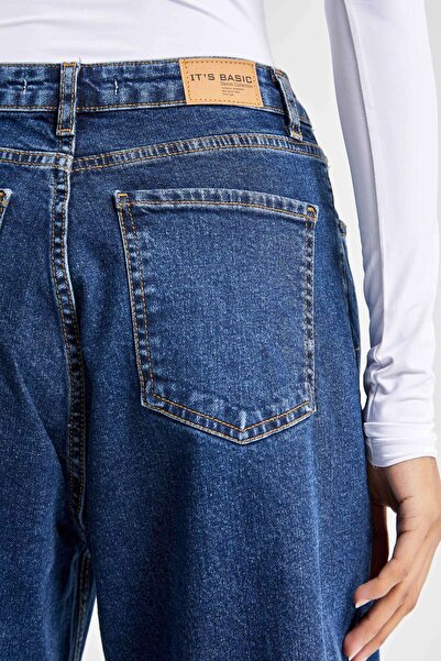 its basic Темно-синя тканина з еластаном - жіночий джинсовий одяг Mom Fit