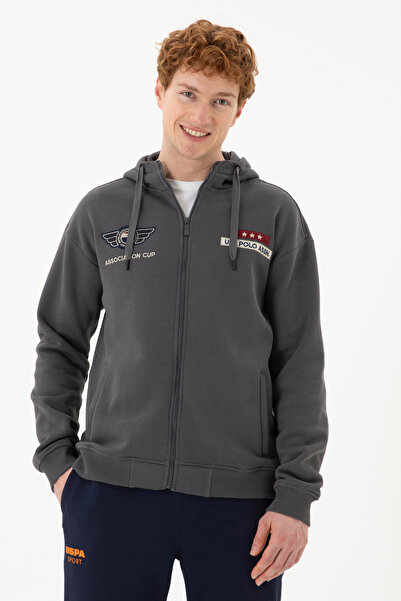 U.S. Polo Assn. سترة محبوكة أنثراسايت للرجال 50270798-VR006