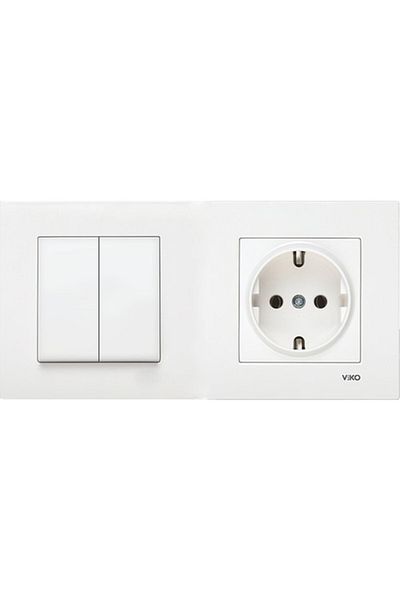 VİKO Viko Karre White Double Set - Commitator and Grounded Socket