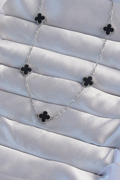 Veloa 316L Steel Color Black Necklace