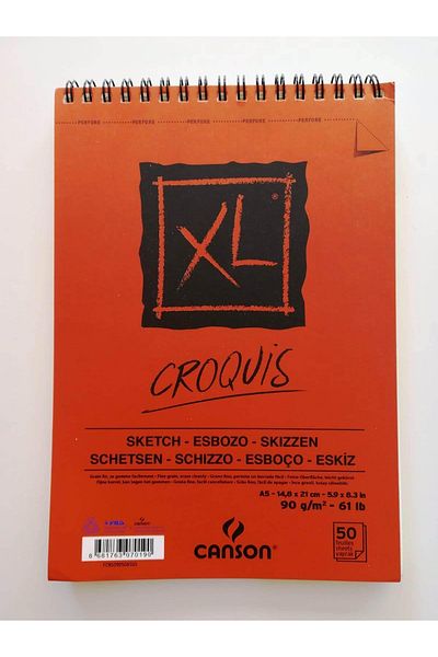 Van Gogh Canson A5-90 G Croquis Xl Sketch &ccedil;drawing Book &uuml;stten Spiral 50 Yp