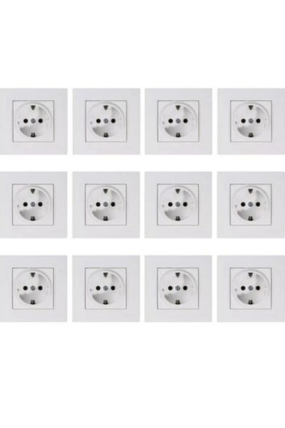 Mutlusan 12'Li Rita Series Socket with White Frame
