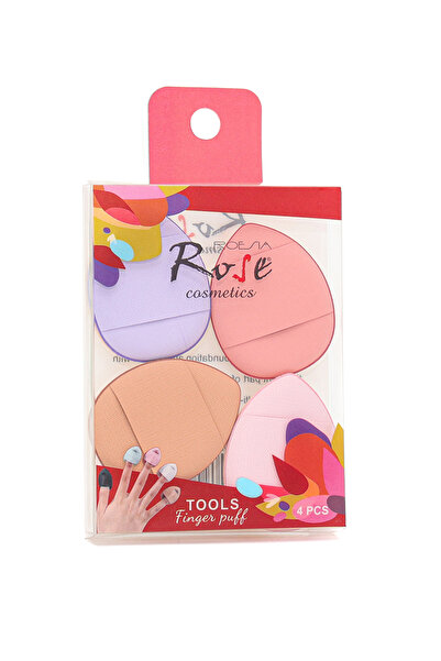 Roesıa Rose Cosmetics Rose 4 Parça Pratik Parmağa Takılan Makyaj Süngeri Seti