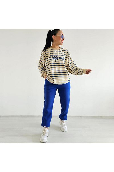 Altı Üstü Butik Hanorac cu dungi cu imprimeu California