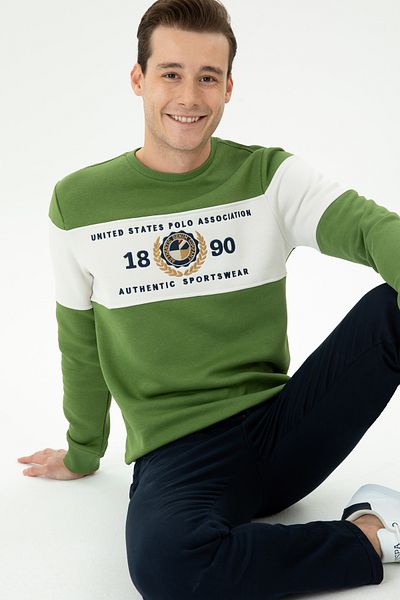 U.S. Polo Assn. Men's Green Sweatshirt 50270792 -Vr054