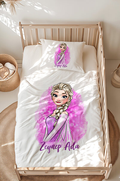 Lilabio %100 Pamuk Isme Özel Isimli Montessori Yatak Nevresim Takımı (100X200...