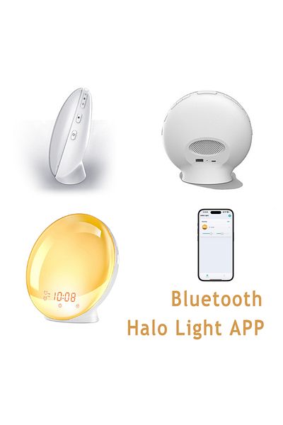 Choice Bluetooth APP Wake Up Light Alarm Clock with Sunrise/Sunset Simulation Dual Alarms FM Radio Nightlig
