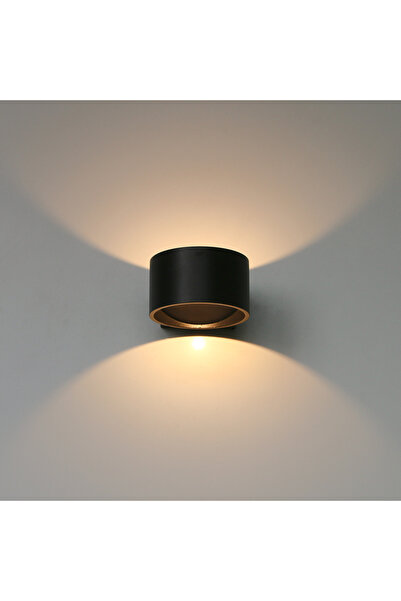 Choice مصباح جداري دائري داخلي LED أسود بقوة 6 واط، بإضاءة بيضاء دافئة (2700-...