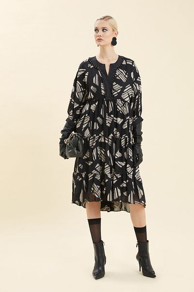 VERDA Patterned Embroidered Dress