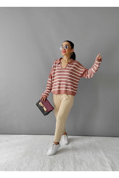 Altı Üstü Butik Pulover cu gât polo