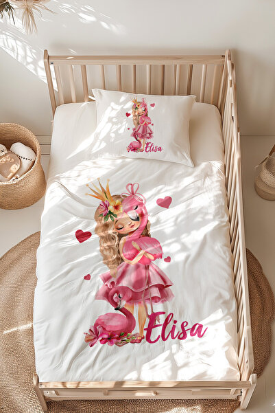 Lilabio %100 Pamuk Isme Özel Isimli Montessori Yatak Nevresim Takımı (100X200...