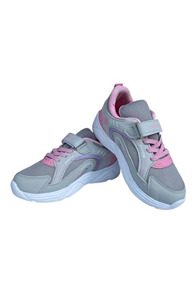 Liger Gray-Powder Children's Sneakers - Lace-Up and Velcro