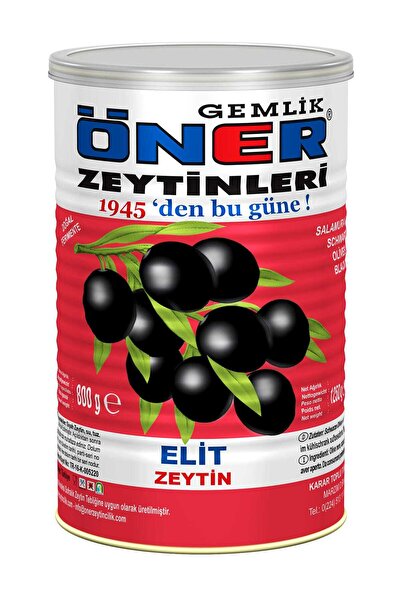 Genel Markalar Öner Siyah Zeytin Elit 800gr