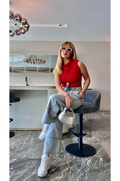BEBE PLUS Bluză roșie drapată Bebeplus