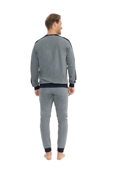 U.S. Polo Assn. ΒΑΣΗ. Polo Assn. Ανδρικά ελαστικά πόδια γκρι λεπτομερείς πιτζάμες 2810IC.A.1.ST8.RA8.PL.1.U.3.S.02311KM