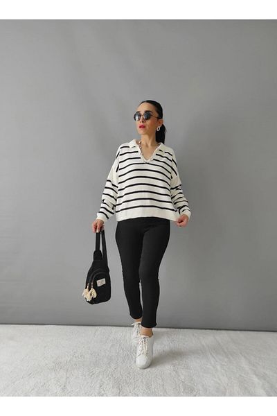Altı Üstü Butik Pulover cu gât polo