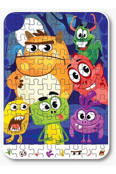 Uçandaire Cute Monsters 54 Piece Wooden Puzzle