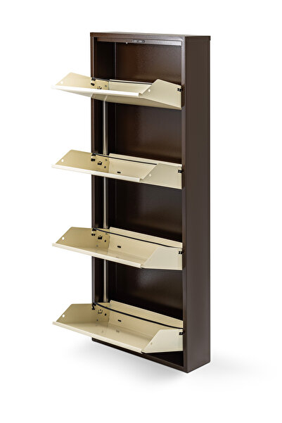 Gaga Mobilya Metal Ayakkabılık 4 Gözlü -kahverengi-