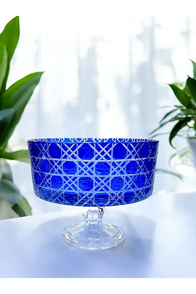 Paşabahçe Handwork Cut Decor Foot Bowl 19 cm