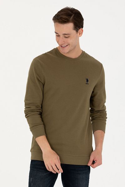 U.S. Polo Assn. Мъжки суитшърт в цвят каки 50270882-VR027
