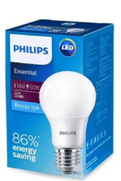 Philips (5168) Essential 8w Led E27 Beyaz X 12 Adet