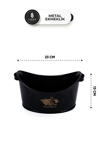 Skygo Metal Black Boat Bread Box Basket 23X13 cm