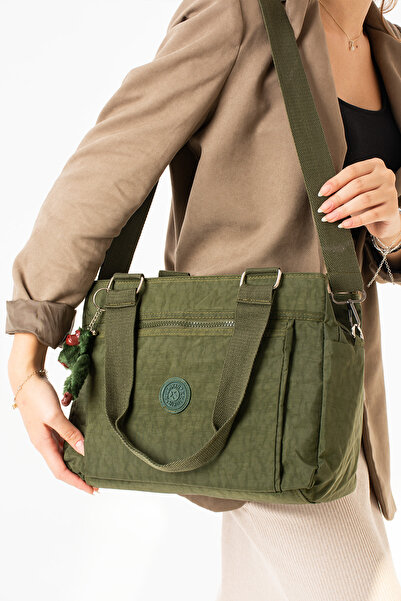 H&D COLLECTİON Women's Cross Strap Shoulder Bag Multi-Eye Zippered Inside Lining