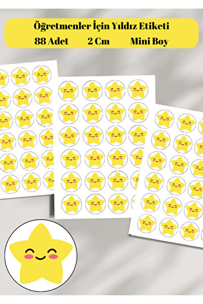 anka design Yellow Star Sticker - 88 Pieces 2 cm Star Sticker, for Teachers