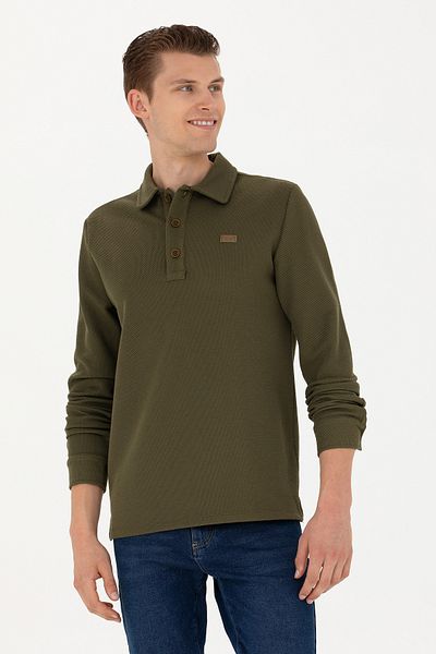 U.S. Polo Assn. Ανδρικό φούτερ χακί - 50270807 -vr027 Μοντέλο
