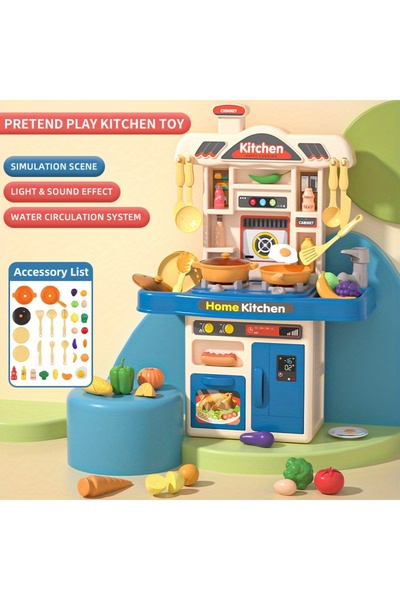 Choice1 Blue Realistic Pretend Play Cooking Toy for Kids, Chef Playset Kitche...