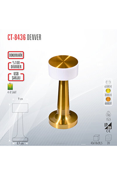 Cata CT-8436 DENVER ŞARJLI MASA LAMBASI